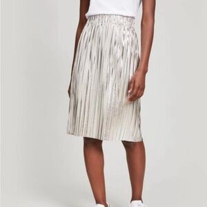 Isabel Marant Etoile silver pleated skirt.  Midlength
